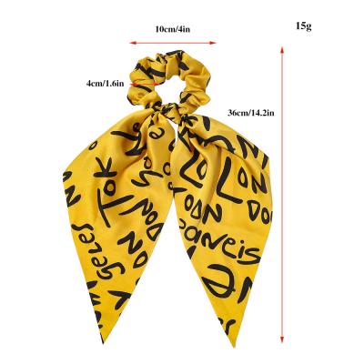 China Custom Hair Scrunchies Fashion Silk Hair Scrunchies Fashion Satin Scarf Ponytail Hair Loop for sale