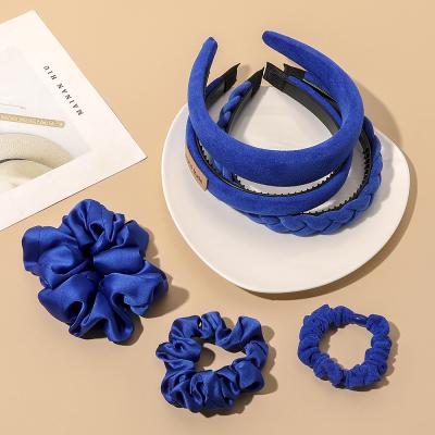 China Japan and Korean style fashion wholesale blue hair accessories set for women scrunchies headband hairpin hair clip for hair decoration for sale