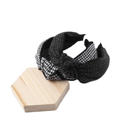 China Fashion New Amazon eBay Supplier Wool Hair Knitting Band Knotted Wide Headbands For Women Fashion Headbands for sale