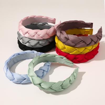 China Fashion Braided Headbands With Soft Fabric Padded Headbands Fashion Twist Headbands For Ladies for sale