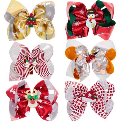 China Large Sweet Bow Hair Clip Christmas Bow Hair Accessories Holiday Hair Decoration Hair Clips for sale