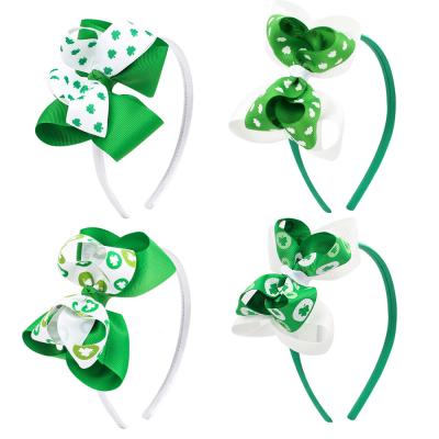 China 2022 Candy St Patrick's hair bow 3.5 inch hair bow for big girl bow headband hair accessories scroll party for sale