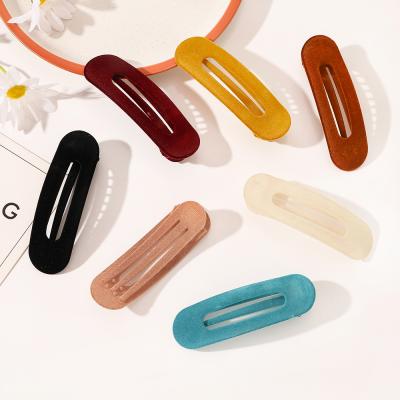 China 2021 New Fashion Korean Style Japan And Factory Colorful Velvet Hair Clip For Women Clip Barrettes For Thick Hair for sale