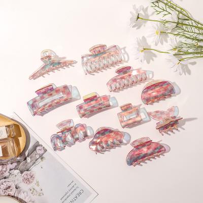 China New Arrival Eco-friendly Claw Hair Clips Checkered Claw Clip Hair Clips For Thick Hair for sale