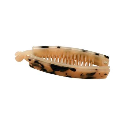 China New Fashion INS Acetate Flat Swept Teeth Hair Claw Link Ponytail Hairpin Banana Hair Claw for sale