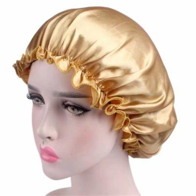 China Custom Wholesale Fashion Single Layer Silk Bonnet Sleep Hair Bonnets With Logo Satin Bonnets for sale