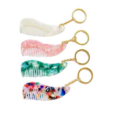 China Recycle Wholesale Popular Acetate Key Chain Holder Comb Acetate Chain Custom Key Chain for sale