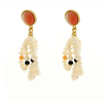 China New Trendy Wholesale Fashion Women's Earrings Circles Bead Earrings Office Lady Fashion Earrings Trend 2021 for sale