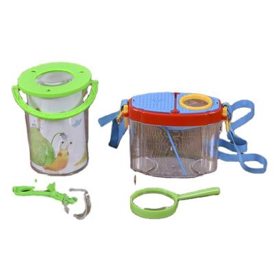 China Newest Breathable Transparent Portable Bug Bucket Hole Three Children Insect Observation Sale Barrel for sale