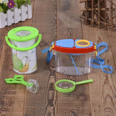 China Insect Bucket Kids Insect Collector Outdoor Magnifying Glass Children Outdoor Multifunctional Exploration Kids Biological Bug Bucket for sale