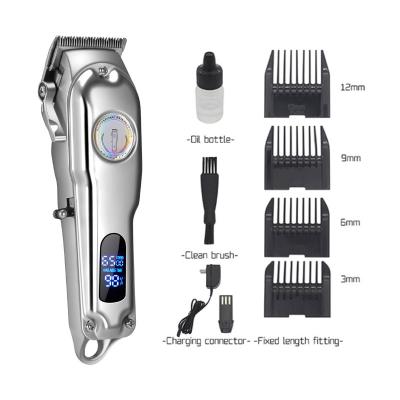 China Professional Lightweight Usb Barber Machines, LCD Display Electric Cordless Men's Hair Trimmer, Rechargeable Clippers for sale