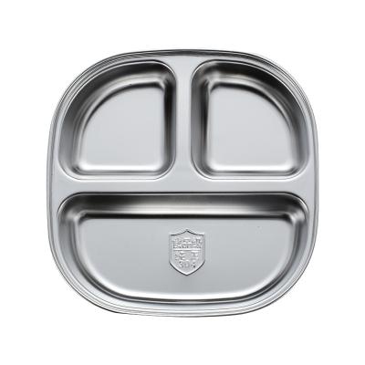 China Cheap Cartoon Burr No Hand Injury Stainless Bento Plate Square Children's Dish New Product None for sale