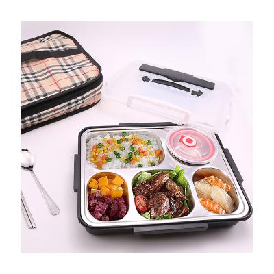 China Sustainable Wholesale Storage Metal Food Container Lunch Box Stainless Steel Eco - Friendly Lunch Box for sale