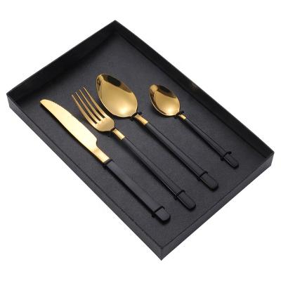 China Sustainable EVD Black Flatware Caddy Set Modern Spoon Fork And Knife Reusable Matte Black Cutlery for sale