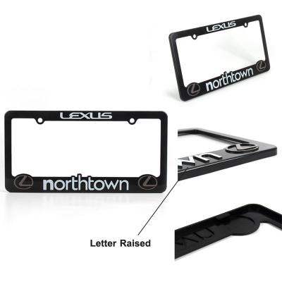 China Solid; Durable Custom Design Raised Plastic Car License Plate Frames Number Plate Holder Wholesale License Plate Cover for sale