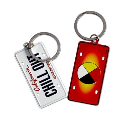 China Gifts Custom Design Embossed Aluminum Car License Plate Key Chain Key Chain For Gifts for sale