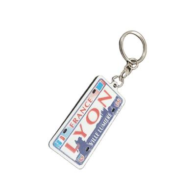 China Aluminum Custom Design And Custom Size Car License Plate Logo Metal Key Chain Aluminum Key Chain for sale