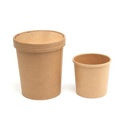 China Recycled Materials Paper Hot Biodegradable Disposable Soup Cup Paper Drink Cups Soup Container With Lid for sale