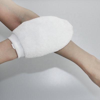 China Stock Natural Superfine Fiber Bath Exfoliating Glove Bathing Spa Glove Brush Scrub Glove Glove For Shower for sale