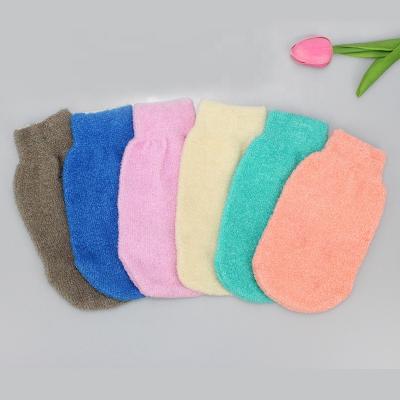 China Stock Hot Sale Bath Glove Scrubber Massage Exfoliator Skin Care Body Washing Exfoliating Bath Glove for sale