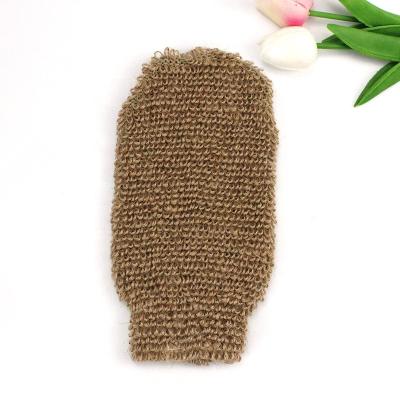 China Stock Natural Bath Sisal Glove For Bath Exfoliating Scrub Sponge Body Cleansing Eco Friendly Bath Gloves for sale