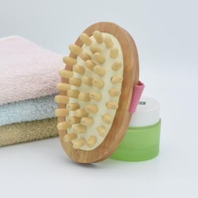 China EXFOLIATE Wholesale Eco-Friendly Natural Wooden Bath Body Brush Rubber Soft Back Body Brush For Shower Massage for sale