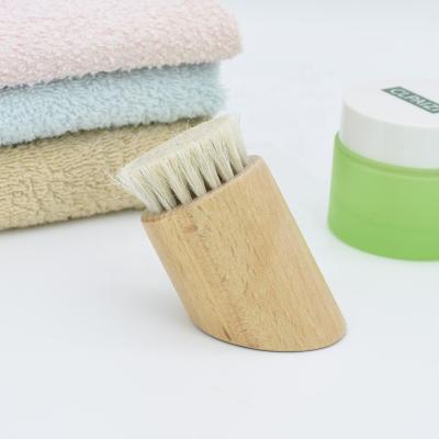 China EXFOLIATE High Quality Wood Handle Detergent Wooden Detergent Brush Custom Logo Facial Cleansing Brush for sale