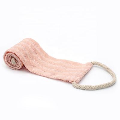 China Running Promotional Natural Bath Loofah Back Strap and Durable Bath Shower Toweling Cleaning Belt for sale