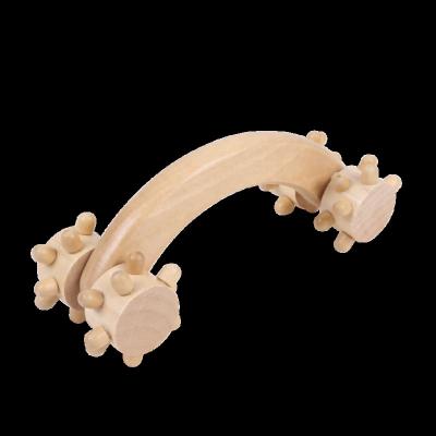 China Health Comfortable Hot Wood Roller Four-wheeled Massager Roller Push Hand Massager Bent Nail Sale Back Leg Massager for sale