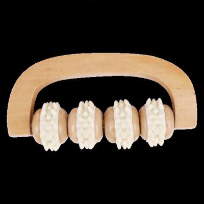 China Small Original Wooden Comfortable Manual Calf Point Calf Massage Roller Cervical Vertebra Massage Ball Meridian Stick for sale