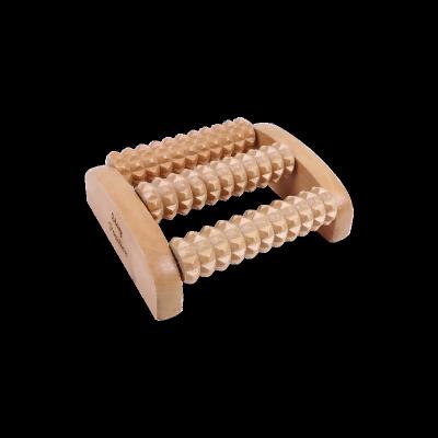 China Hot Selling Custom Made Wooden Dural Massage Comfortable Tools Relief Tired Feet Bamboo Foot Massage Roller With Scalp Scratcher for sale