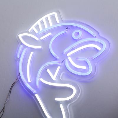 China Other 3D Fish Advertising LED Flex Neon Sign LEDwith Bright Neon Flexible Neon Clear Acrylic Stand for sale