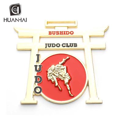 China Europe Factory OEM Die Cut Japanese Design Bushido Judo Club Medals and Trophies Gold Judo for sale