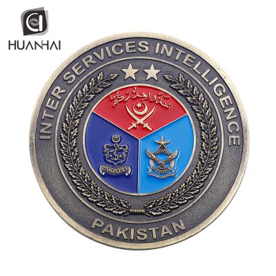 China Europe Customize Soft Enamel Size 6cm Free Sample Pakistan Military Challenge Coin for sale