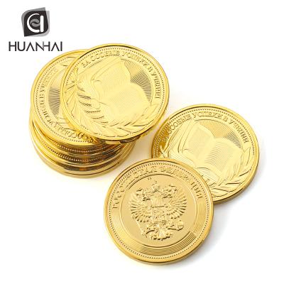 China China Customized Die Casting 3D Logo Engraving Luminous Gold Aluminum Alloy Metal Coin for sale