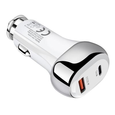 China UniversalÂ   PD20W+QC3.0 Type C Car In-car Charger Dual Fast USB Port Fast Charger for sale