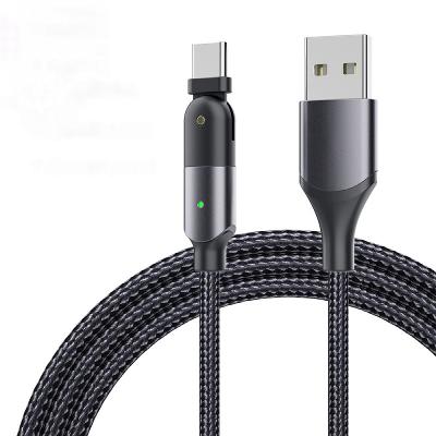 China Mobile Phone 180 Degree Rotate Cable USB Charging Type C Wire Cord Data Transmission Fast Charger LED Cable For Mobile Phone for sale