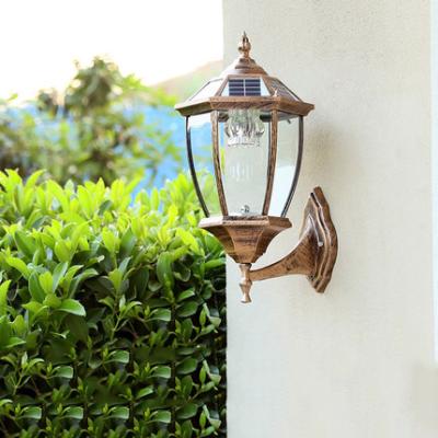 China Outdoor IP65 Tempered Glass Villa Garden Light Fixture Lamp Led Solar Wall Light for sale