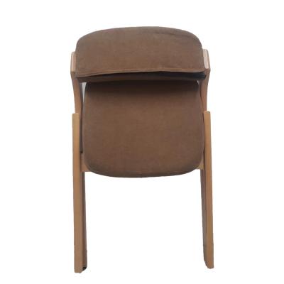 China New Design Wholesale Foldable Brown Solid Wood Dining Chairs With Backrest Leisure Chair For Bedroom Living Room Dining Room for sale