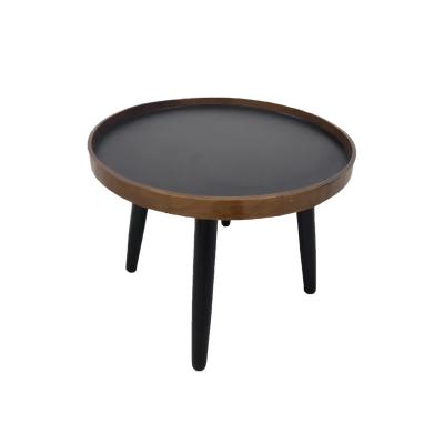 China Round (Height)Adjustable Black Luxury Wooden Dining Table Coffee Tea Table With 4 Strong Legs For Home Office Living Room Bedroom Hotel for sale