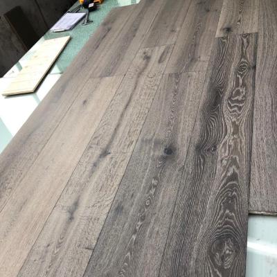 China Timer Modern Antique Brushed Solid Timber Engineered Solid Flooring Boards TG Click for sale