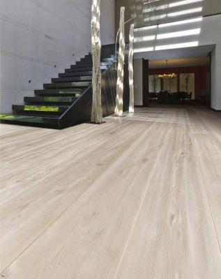 China Modern Hand Scraped Lacquered Natural White Oak Engineered Solid Wood Floor/189/220mm Antique Wood Flooring for sale