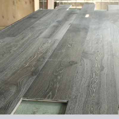 China Household Reactive Washed Gray Oak Engineered Wood Flooring for sale