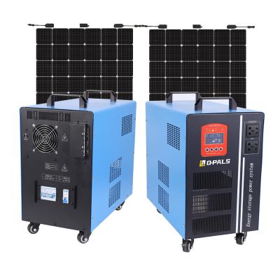 China Home 24V All In One Energy System Set 1000 Watt 3000W 2Kw Hybrid Portable Solar Battery Off Grid Power Solar Generator for sale