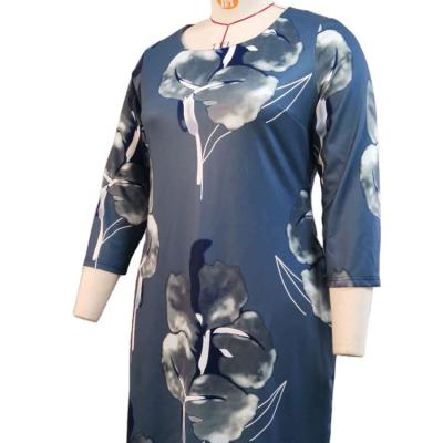 China Viable Recently Arrived Mid Length Round Neck Dress Long Sleeve African Plus Size Slim Dress for sale