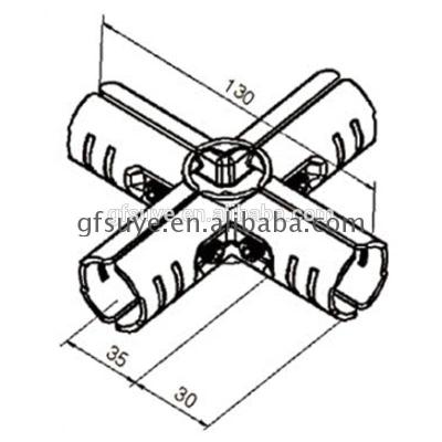 China Hotels 28mm lean tube metal pipe joint electrophoresis connector for Suqian logistics shelf for sale