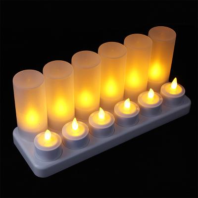 China Safety Flameless Flameless Remote Birthday Set Rechargeable Electric Tea Led Light Candle for sale