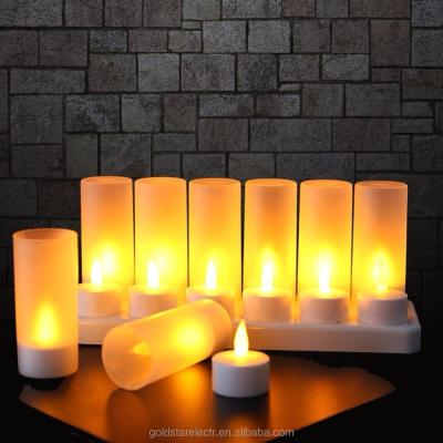 China Birthday Flameless Flameless Candle Safety Rechargeable Electric Tea Led Light Led Candle for sale