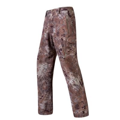 China Shark Skin Anti-Static Shell Outdoor Fleece Camo Pants Soft Police Tactical Pant for sale