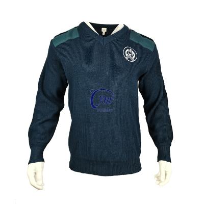 China Custom Long Sleeve V-neck Solid Color Cashmere Wool Anti-Shrink Sweater Knit Sweater For Men for sale